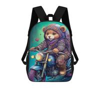 sinyumoney Motorcycle Riding Panda Art Print Mochilas Escolares Para Ordenador, Ideales Para El Colegio/trabajo/viajes, Acampadas, Aventuras Al Aire Libre Y Viajes Diarios 17inch