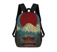 sinyumoney Mount Fuji And Temple Illustration Mochilas Infantiles Impresas En 3D, Mochilas De Moda Informales, Mochilas De Viaje Bonitas, Mochilas Informales Para Exteriores Para Niños Y Niñas 17inch
