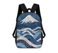 sinyumoney Mount Fuji And Waves Art Print Mochila Escolar Infantil Impresa En 3D Para Niños, Mochilas De Viaje, Bolsas Para Libros, Mochila Escolar Infantil 17inch