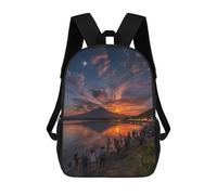 sinyumoney Mount Fuji Sunset with Moon Mochilas Infantiles Mochila Escolar Impresa En 3D Para Niños Mochilas De Viaje Bolsas Para Libros Para Niños 17inch Mochila Escolar