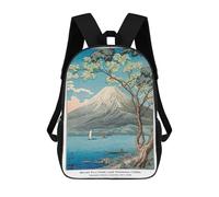 sinyumoney Mount Fuji Woodblock Print Mochilas Impresas En 3D Para Niños, Mochila Escolar, Mochila Informal Para Exteriores, Mochila Informal De Moda Para Niños, Lindas Bolsas De Viaje 17inch