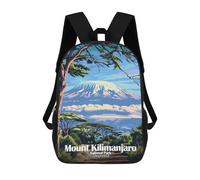 sinyumoney Mount Kilimanjaro National Park Tanzania Mochila Escolar Infantil Impresa En 3D 17inch Mochilas Escolares Para Niños, Estilo Casual Y Moderno, Mochilas De Viaje De Alta Capacidad