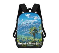 sinyumoney Mount Kilimanjaro Tanzania Travel Mochilas Infantiles Impresas En 3D, Mochilas De Moda Informales, Mochilas De Viaje Bonitas, Mochilas Informales Para Exteriores Para Niños Y Niñas 17inch