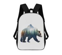 sinyumoney Mountain Bear Forest Decor Mochila Escolar Secundaria Informal Para Viajes Para Niños/niñas/adolescentes 17inch