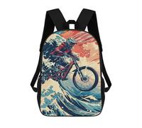 sinyumoney Mountain Bike Adventure Poster 17inch Mochila Escolar Impresa En 3D Para Niños, Mochila Escolar Informal De Moda, Mochilas De Viaje Para Niños Y Estudiantes.