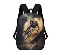 sinyumoney Mountain Bike Rider in Action Mochila Escolar Para Niñas Y Niños, Mochilas De Gran Capacidad, Mochilas Ligeras Para Niños Y Estudiantes 17inch