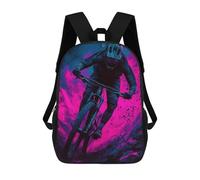 sinyumoney Mountain Biker in Neon Glow Mochila Escolar Grande Resistente Al Agua Para Portátil Para Niños/niñas/adolescentes 17inch