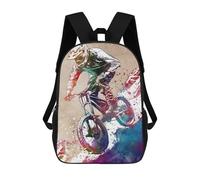 sinyumoney Mountain Biker Sport Art Mochila Escolar Resistente Al Agua Para Computadora, Ideal Para Campus, Actividades Al Aire Libre, Viajes Y Deportes 17inch