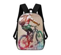 sinyumoney Mountain Biker Watercolor Mochila Escolar Resistente Al Agua, Mochila De Viaje, Bolsa Para Computadora Para Campus, Viajes Al Aire Libre, Deportes 17inch
