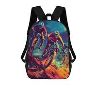 sinyumoney Mountain Biking Race Mochila, Mochila Escolar Impresa En 3D, Bolsa Para El Almuerzo Escolar, Mochila De Viaje, Mochila Para Amigos, Mochila Escolar Para Niñas Y Niños 17inch