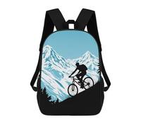 sinyumoney Mountain Biking Silhouette Mochila Escolar Mochila Para Niños Impresa En 3D Mochilas Infantiles Para Niños Y Niñas Mochilas Escolares Mochilas De Viaje Para Niños 17inch