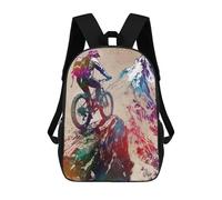 sinyumoney Mountain Biking Watercolor Mochilas Infantiles Escolares Impresas En 3D, Mochilas Para Niños, Mochilas De Viaje Para Niños Y Niñas, Mochilas Escolares Para Niños 17inch