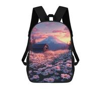 sinyumoney Mountain Cabin Sunset Daisies Mochila Escolar Ligera Para Aeropuerto Y Universidad Para Estudiantes. Mochila Para La Escuela/trabajo/viajes 17inch