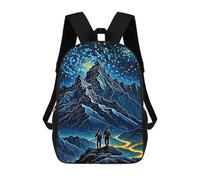 sinyumoney Mountain Climber Starry Night Mochila Escolar Para Niños Y Niñas, Mochila Informal De Viaje, Mochila De Gran Capacidad Para El Día A Día 17inch
