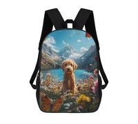 sinyumoney Mountain Lake Flowers Butterflies Dog Mochila Escolar Grande Resistente Al Agua Para Portátil Para La Escuela/trabajo/viajes 17inch