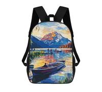 sinyumoney Mountain Lake Sunset Mochila Escolar Infantil Impresa En 3D Para Niños, Mochilas De Viaje De Alta Capacidad, Bolsas Para Libros, Mochila Escolar Infantil 17inch