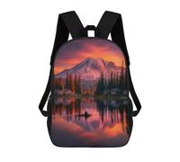 sinyumoney Mountain Lake Sunset Reflections Mochila Escolar Ligera Para Aeropuerto, Estudiantes Universitarios, Mochila Para Niños/niñas/adolescentes 17inch