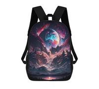 Sinyumoney Mountain Nebula Galaxy Mochila Escolar Impermeable Mochila De Viaje Para Ordenador Portátil Para Chicas, Niños Y Adolescentes, Nebula Planet Realm, 17"