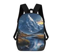 sinyumoney Mountain Peak And River Mochila Infantil Escolar Para Niños Con Estampado 3D De Dibujos Animados, Mochila Escolar Para Estudiantes, Mochila Para Portátil Para Niños Y Niñas 17inch