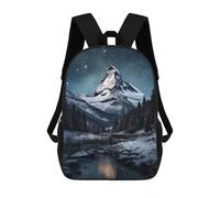 sinyumoney Mountain Peak Snow Night Mochilas Escolares Para Niños Y Niñas, Mochilas Deportivas Informales Para Primaria, Mochilas De Gran Capacidad Para Libros 17inch