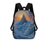 sinyumoney Mountain Peak Sunset Mochila Infantil Escolar Para Niños Con Estampado 3D De Dibujos Animados, Mochila Escolar Para Estudiantes, Mochila Para Portátil Para Niños Y Niñas 17inch
