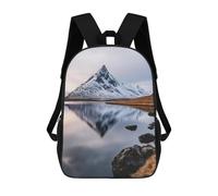sinyumoney Mountain Reflection Mochila Escolar Grande Resistente Al Agua Para Portátil Para Niños/niñas/adolescentes 17inch