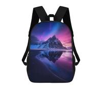 sinyumoney Mountain Reflection Under Aurora Mochila Escolar/de Trabajo/para Portátil Para Hombres, Mujeres Y Adolescentes 17inch