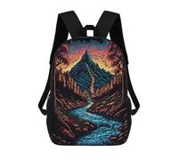 sinyumoney Mountain River Sunset Mochila Escolar Impresa En 3D Para Niños Y Niñas, Mochila Escolar, Mochila De Viaje Para Niños 17inch