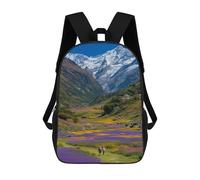 sinyumoney Mountain Valley with Flowers Mochilas Infantiles Mochila Escolar Impresa En 3D Para Niños Mochilas De Viaje Bolsas Para Libros Para Niños 17inch Mochila Escolar
