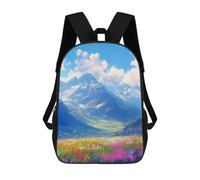 sinyumoney Mountain Valley with Wildflowers Mochilas Infantiles Mochila Escolar Impresa En 3D Para Niños Mochilas De Viaje Bolsas Para Libros Para Niños 17inch Mochila Escolar