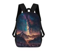 sinyumoney Mountains Space Milky Way Mochila Escolar Ligera Para Aeropuerto, Estudiantes Universitarios, Mochila Para Hombres, Mujeres Y Adolescentes 17inch