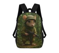 sinyumoney Mouse Soldier in Jungle Mochila De Peluche Con Dibujos Animados, Mochila 3D Para Niños, Bolsa Escolar, Idea De Regalo De Cumpleaños Para Niños Y Niñas 17inch