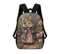 sinyumoney Mrs. Tittlemouse in A Rose Garden Mochila Escolar Infantil Impresa En 3D Para Niños, Mochila De Viaje De Alta Capacidad, Bolsas Para Libros, Mochila Escolar Infantil 17inch