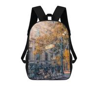 Sinyumoney Mt Fuji And Peace Pagoda Mochila escolar para niñas y niños, gran capacidad, ligera, para niños y estudiantes, Sunlight In Paris, 17"