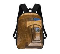 Sinyumoney Mt Fuji And Peace Pagoda Mochila escolar para niñas y niños, gran capacidad, ligera, para niños y estudiantes, Gozo Citadel Narrow Street, 17"