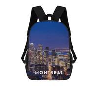 Sinyumoney Mt Fuji And Peace Pagoda Mochila escolar para niñas y niños, gran capacidad, ligera, para niños y estudiantes, Montreal 2, 17"
