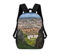 Sinyumoney Mt Fuji And Peace Pagoda Mochila escolar para niñas y niños, gran capacidad, ligera, para niños y estudiantes, Hill View Of Edimburgo, 17"