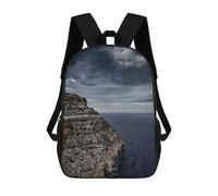 Sinyumoney Mt Fuji And Peace Pagoda Mochila escolar para niñas y niños, gran capacidad, ligera, para niños y estudiantes, Malta Island Gloomy Coast, 17"