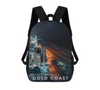Sinyumoney Mt Fuji And Peace Pagoda Mochila escolar para niñas y niños, gran capacidad, ligera, para niños y estudiantes, Gold Coast Australia, 17"