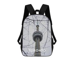 Sinyumoney Mt Fuji And Peace Pagoda Mochila escolar para niñas y niños, gran capacidad, ligera, para niños y estudiantes, Toronto 2, 17"