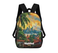 sinyumoney Mumbai India Skyline Art Mochila, Mochila Escolar Impresa En 3D, Bolsa Para El Almuerzo Escolar, Mochila De Viaje, Mochila Para Amigos, Mochila Escolar Para Niñas Y Niños 17inch