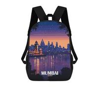 sinyumoney Mumbai India Skyline at Dusk Mochila Infantil, Mochila Escolar Infantil, Mochilas Escolares Impresas En 3D Para Niños Y Estudiantes Adolescentes 17inch