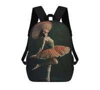 sinyumoney Mushroom Ballerina Mochila Escolar, Mochila Infantil Para Niños Y Adolescentes, Regalos, Mochilas De Día Con Impresión 3D, Mochila Escolar, Mochila Para Libros 17inch