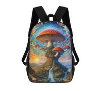 sinyumoney Mushroom Fantasy Landscape Mochilas Para Niños, Mochilas Escolares Personalizadas En 3D Para Niños Y Niñas, Mochilas Escolares Grandes, Mochilas Informales Para El Día A Día 17inch