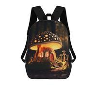 sinyumoney Mushroom House Mochila Escolar, Mochila Infantil Para Niños Y Adolescentes, Regalos, Mochilas De Día Con Impresión 3D, Mochila Escolar, Mochila Para Libros 17inch