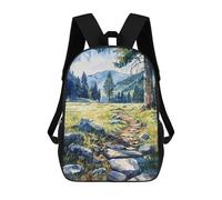 Sinyumoney Mushrooms No1 Mochila infantil, mochila impresa en 3D para niños y adolescentes, Camino de la montaña, 17"