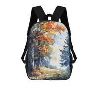 Sinyumoney Mushrooms No1 Mochila infantil, mochila impresa en 3D para niños y adolescentes, Forest Autumn Trail, 17"