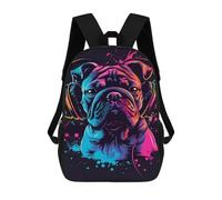 sinyumoney Music Lovers' Bulldog Headphones Mochilas Infantiles Impresas En 3D De 17 Pulgadas. Mochila Escolar Informal Impresa En 3D Para Niños De Primaria Y Secundaria.