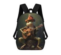 sinyumoney Musician Frog Guitar Mochila Ligera Para La Escuela, Mochila Escolar, Mochila Para La Universidad Para Niñas Y Adolescentes 17inch