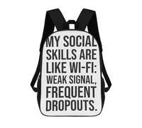 sinyumoney My Social Skills Are Like Like Wi-Fi Mochila Escolar Para El Trabajo, Negocios, Universidad Y Escuela Para Hombres, Mujeres Y Adolescentes 17inch